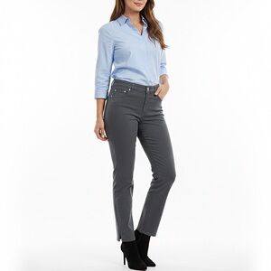 CAMBIO "Body" High-Rise Slim Tapered Pants Jeans in Anthracite Grey - Size 12/42